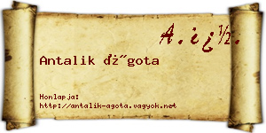 Antalik Ágota névjegykártya