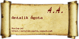 Antalik Ágota névjegykártya